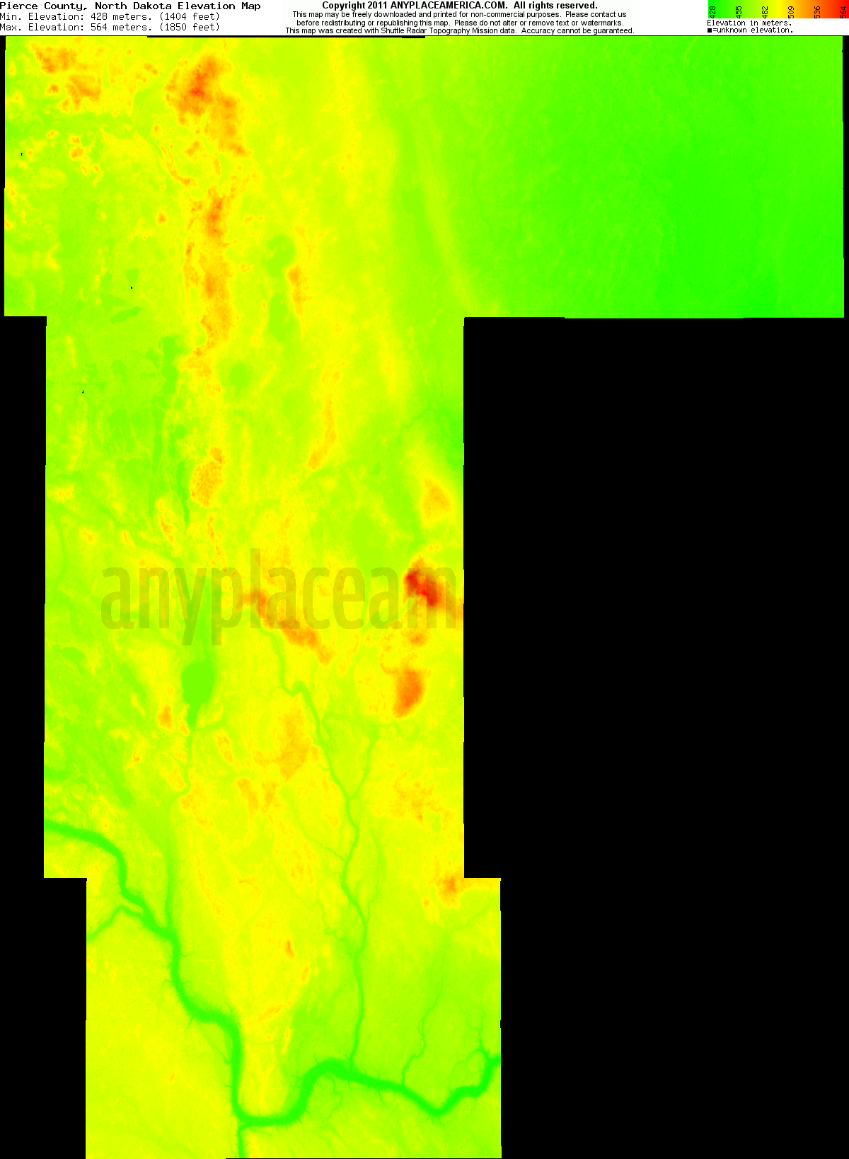 Free Pierce County, North Dakota Topo Maps & Elevations