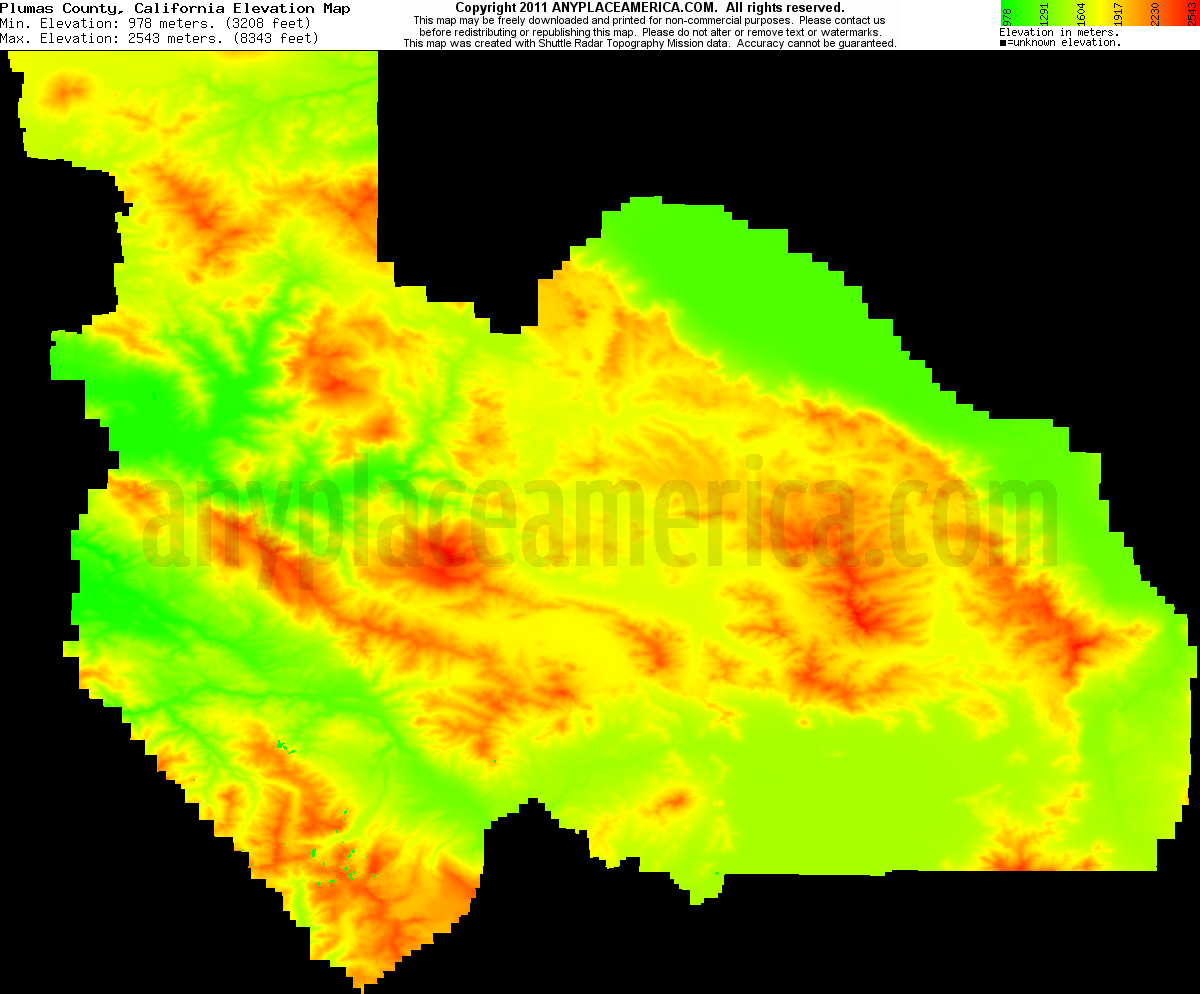 Free Plumas County, California Topo Maps & Elevations