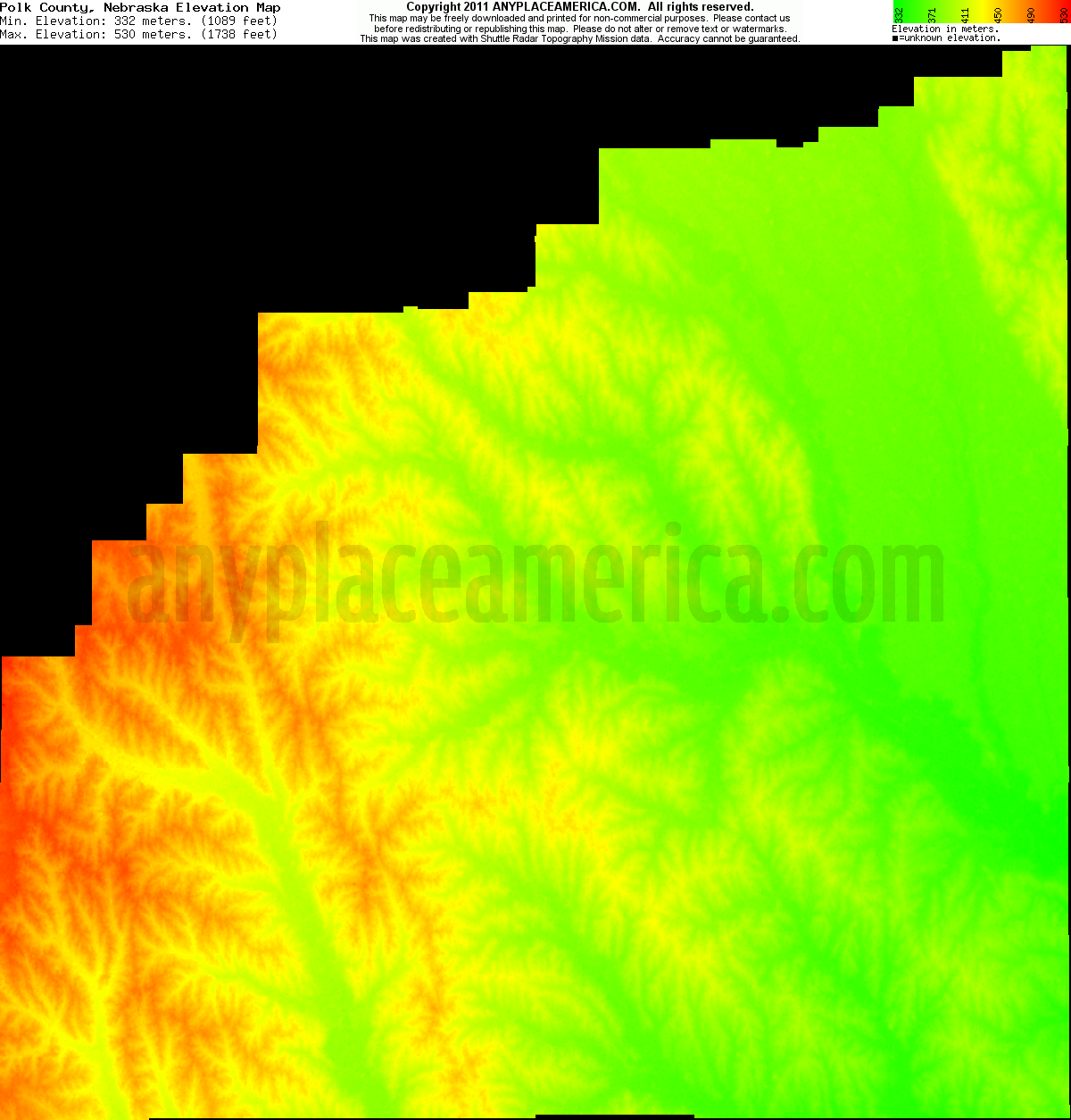 Free Polk County, Nebraska Topo Maps & Elevations