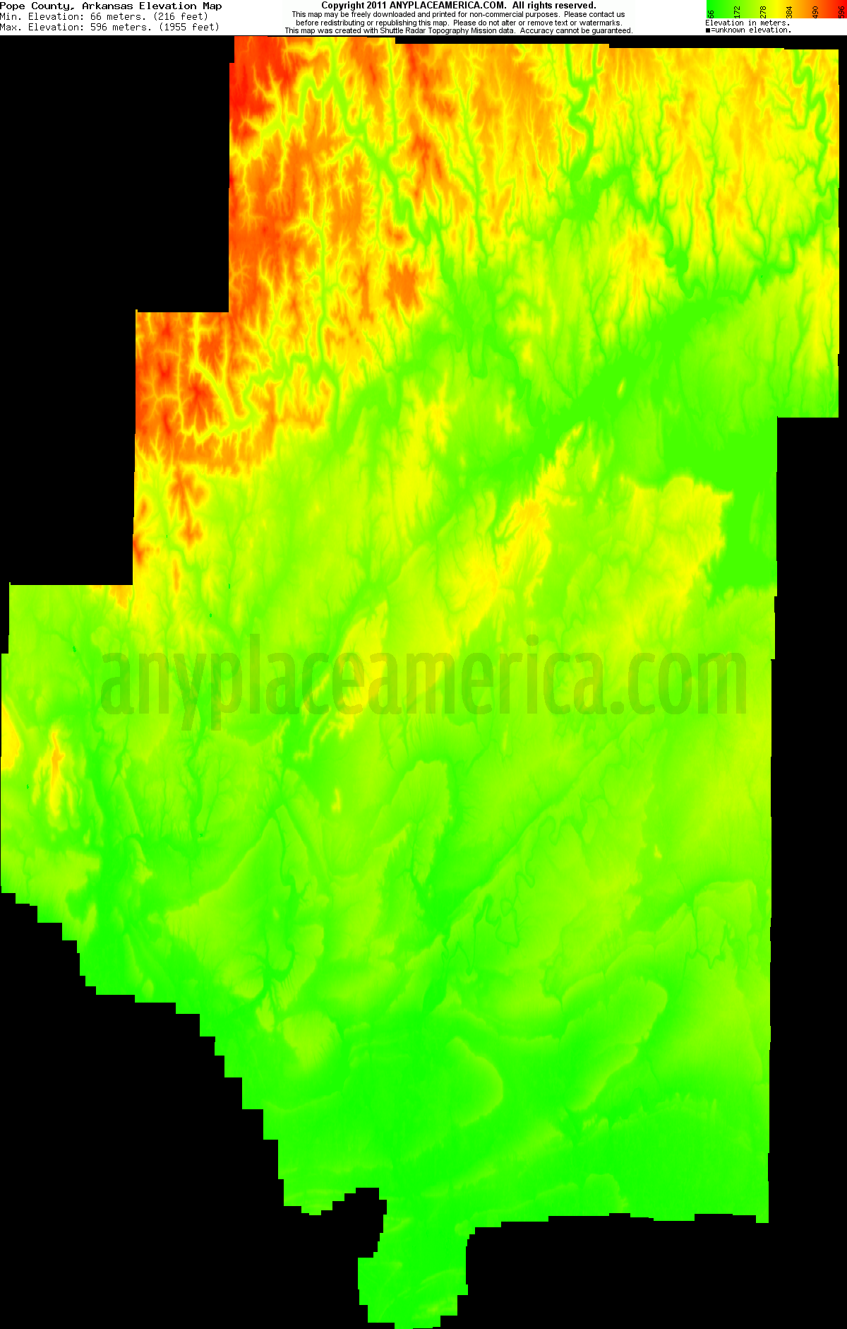 Free Pope County, Arkansas Topo Maps & Elevations
