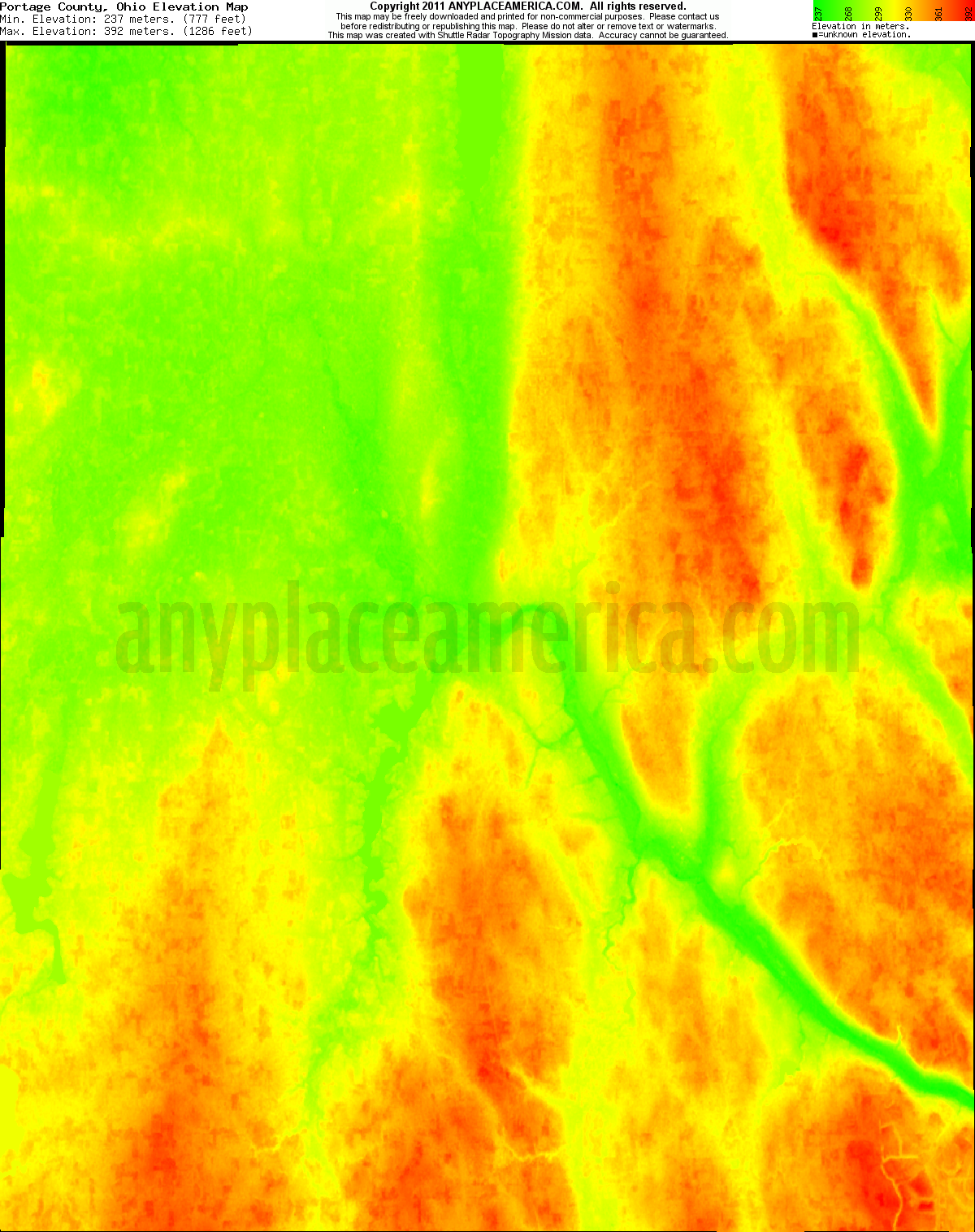 Free Portage County, Ohio Topo Maps & Elevations