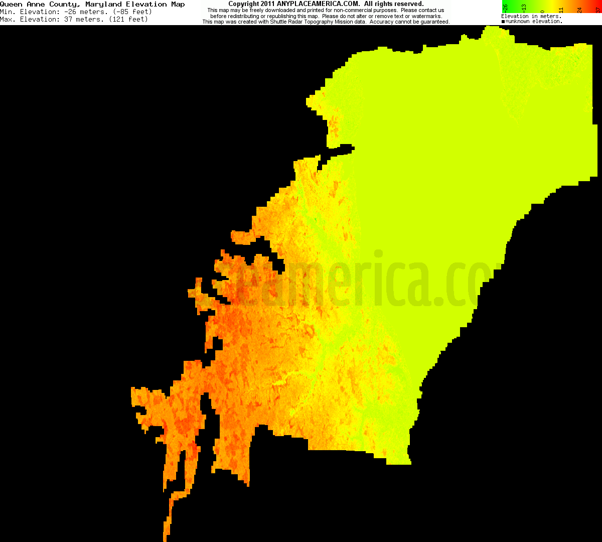 Free Queen Anne's County, Maryland Topo Maps & Elevations