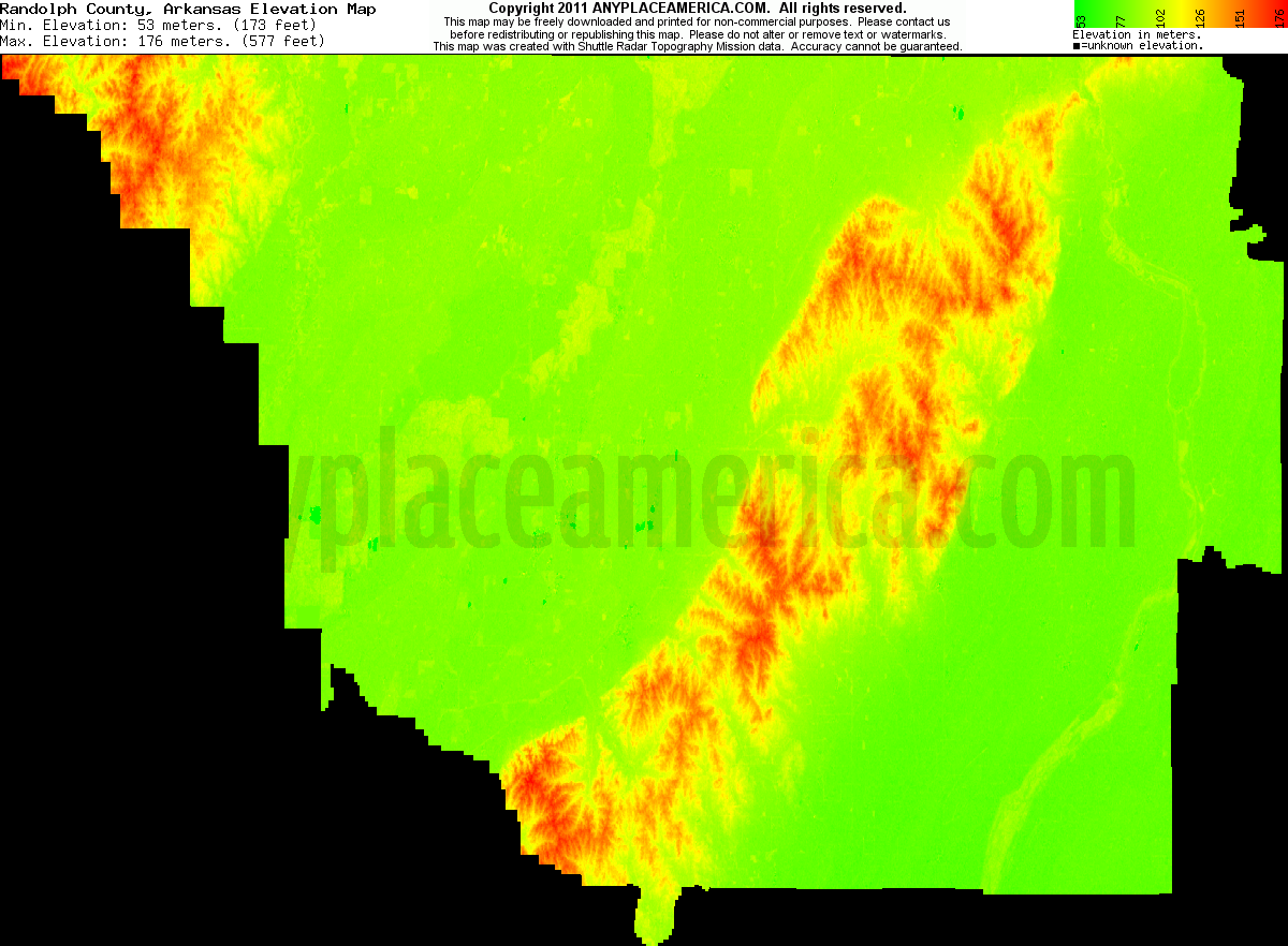 Free Randolph County, Arkansas Topo Maps & Elevations