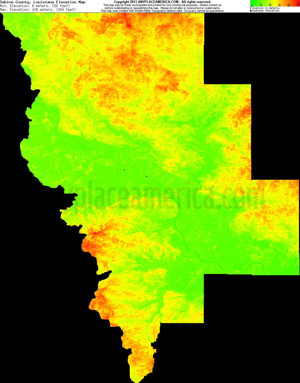 Free Sabine Parish, Louisiana Topo Maps & Elevations