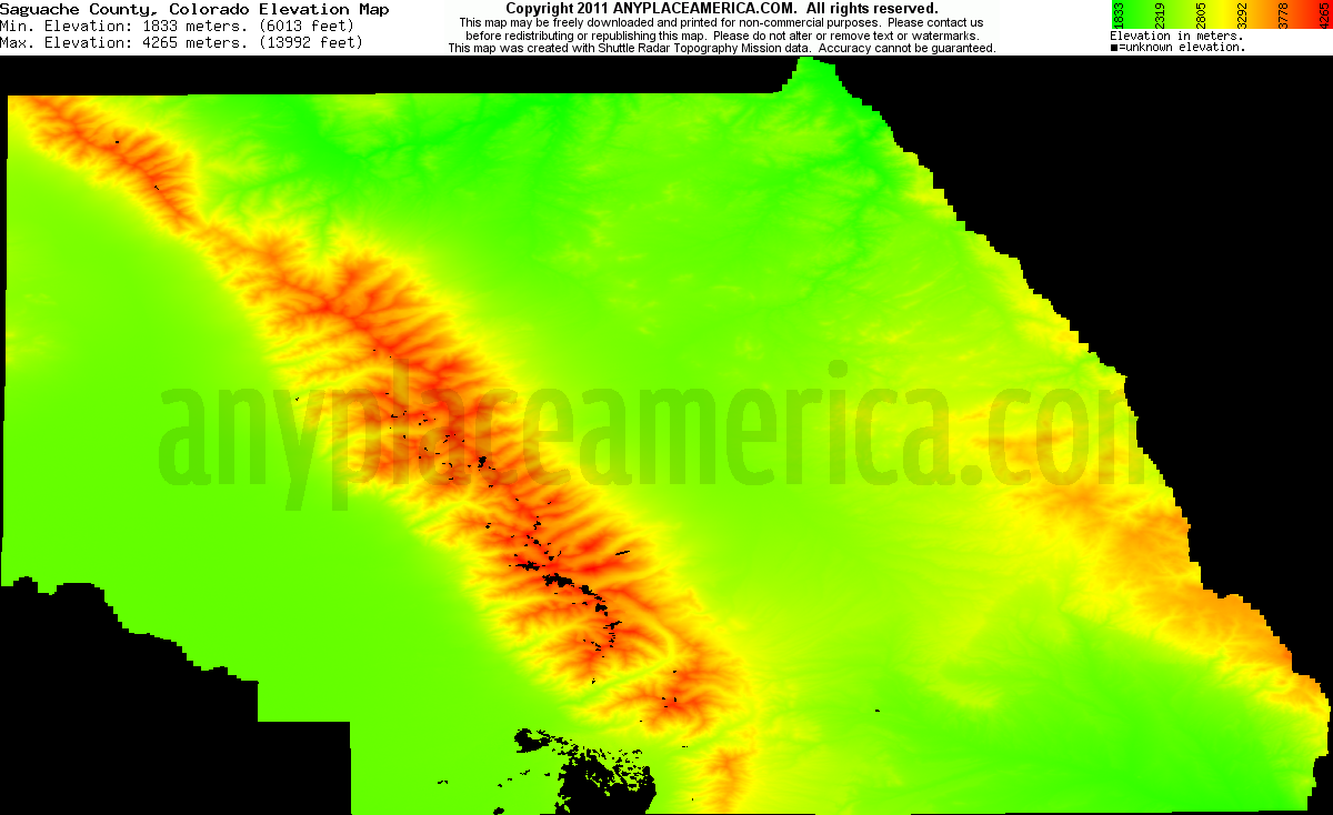 Free Saguache County, Colorado Topo Maps & Elevations