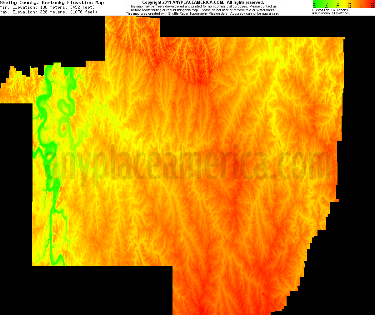 Free Shelby County, Kentucky Topo Maps & Elevations