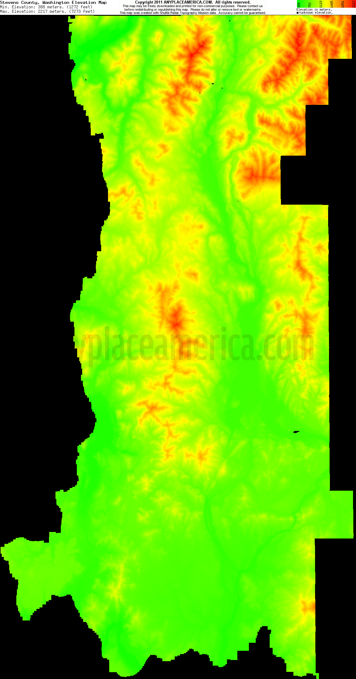 Free Stevens County, Washington Topo Maps & Elevations