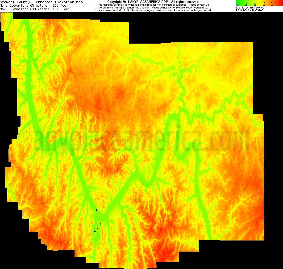 Free Stewart County, Tennessee Topo Maps & Elevations