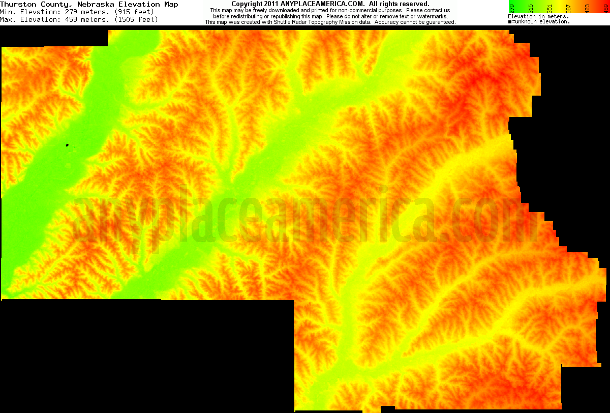 Free Thurston County, Nebraska Topo Maps & Elevations