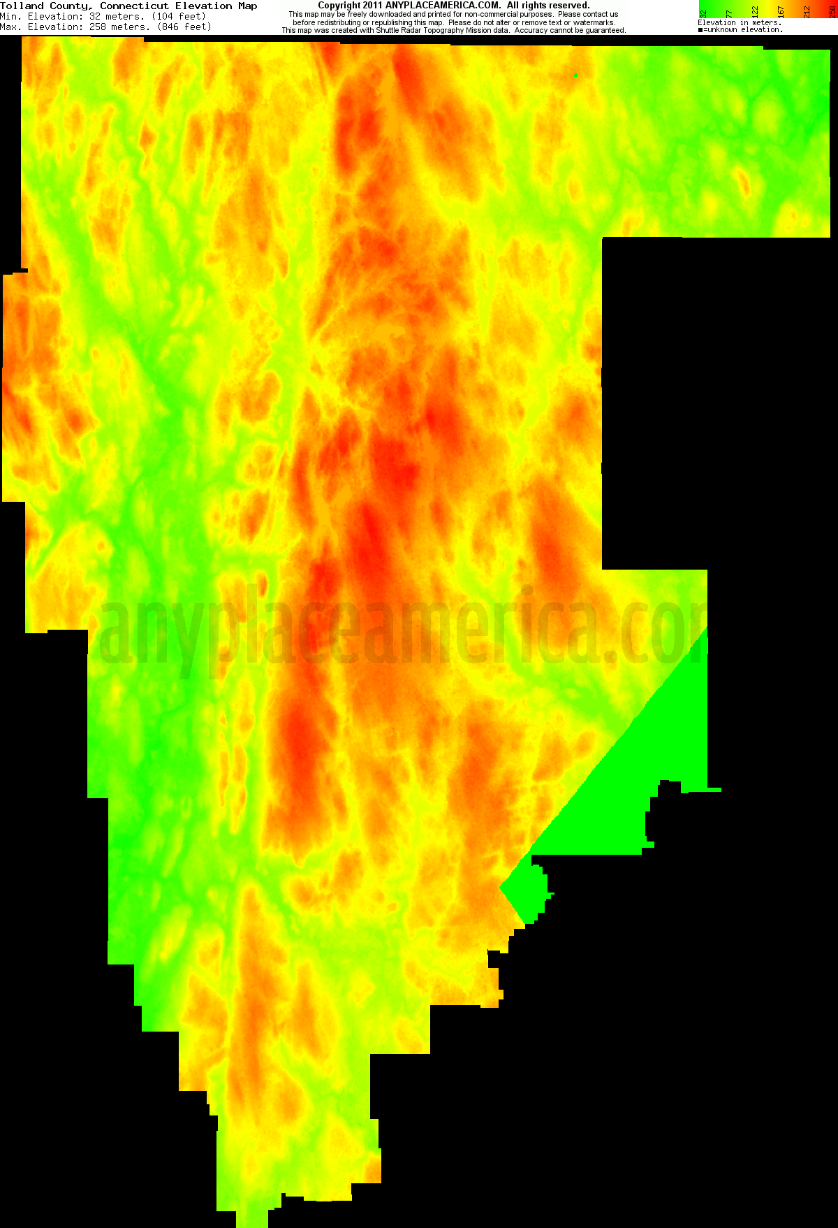 Free Tolland County, Connecticut Topo Maps & Elevations