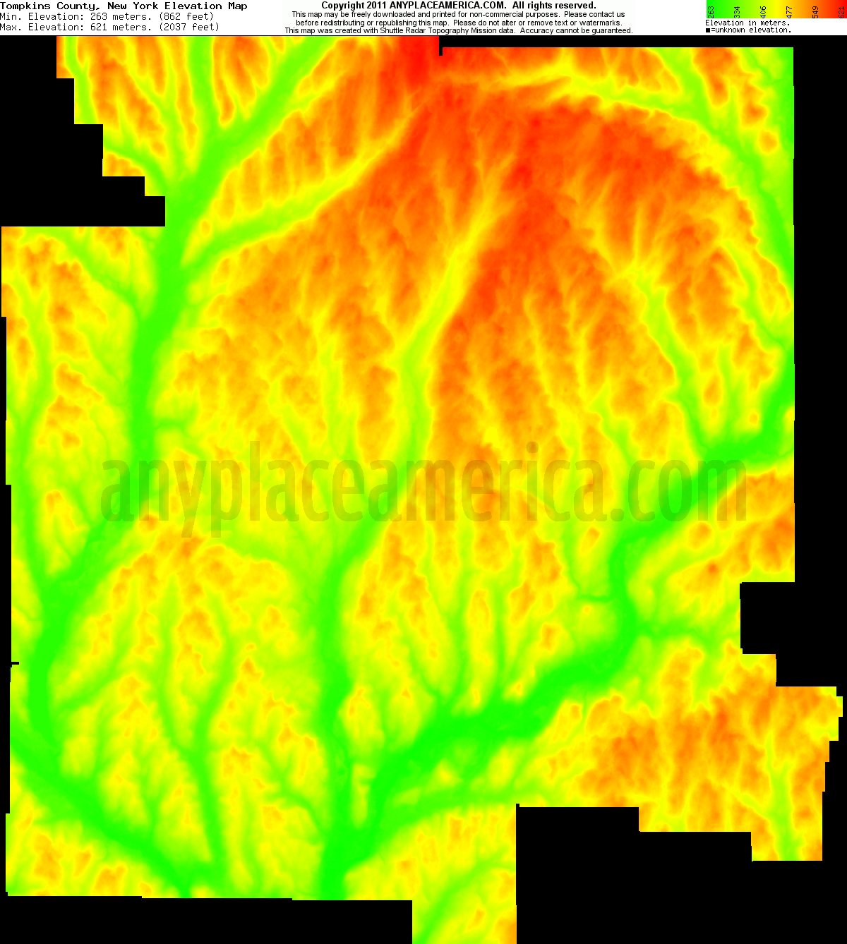 Free Tompkins County, New York Topo Maps & Elevations