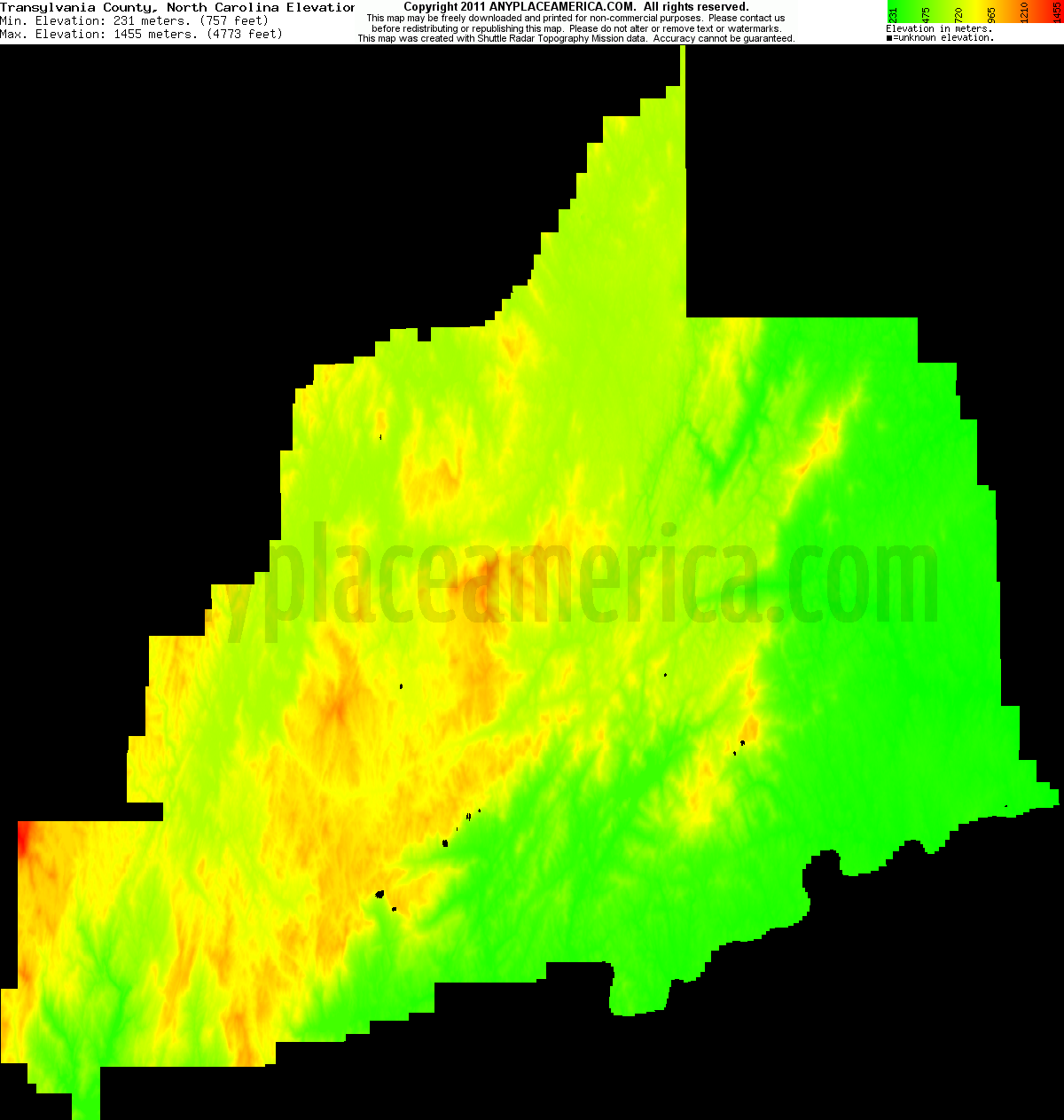 Free Transylvania County, North Carolina Topo Maps & Elevations