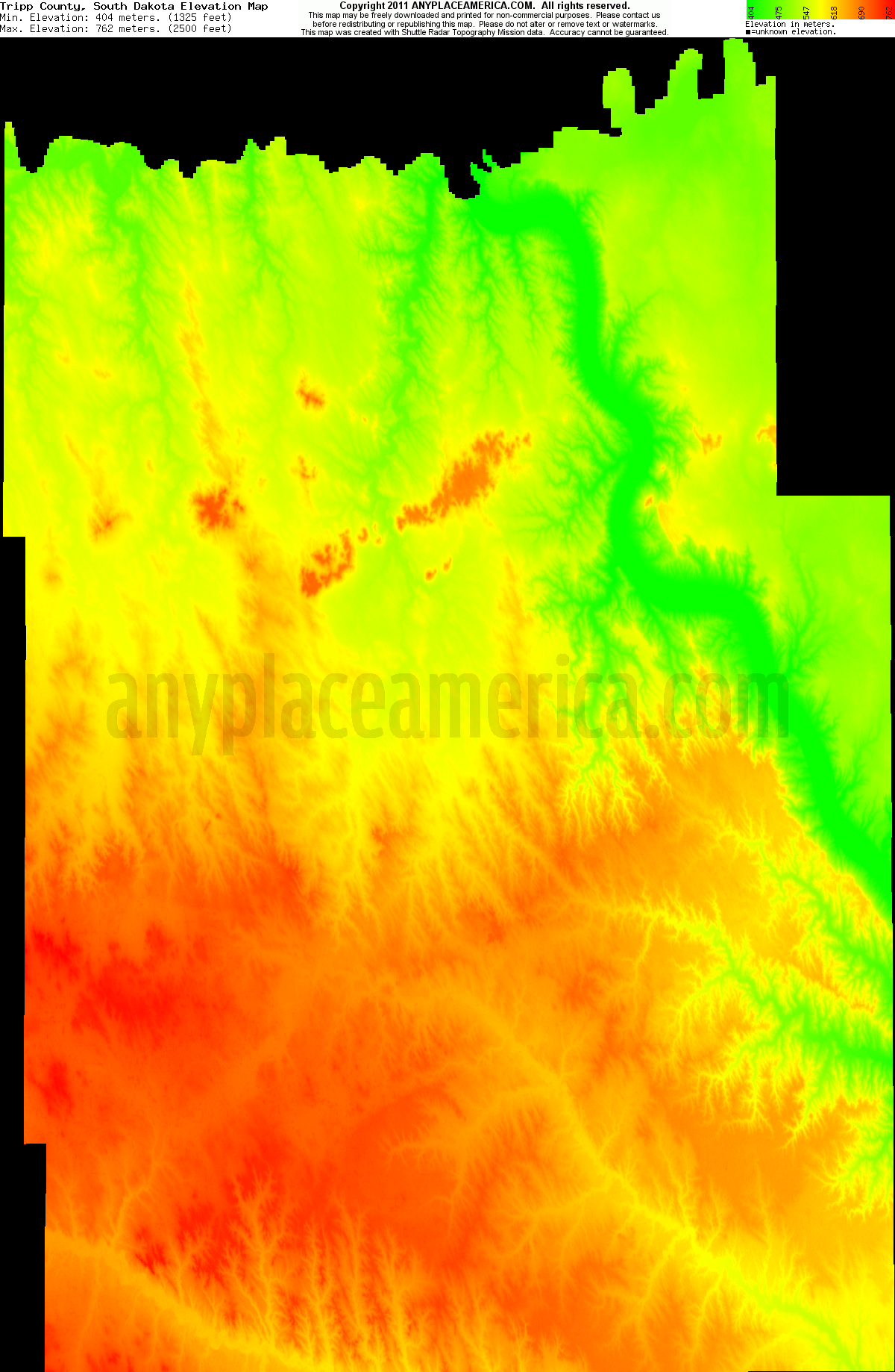 Free Tripp County, South Dakota Topo Maps & Elevations