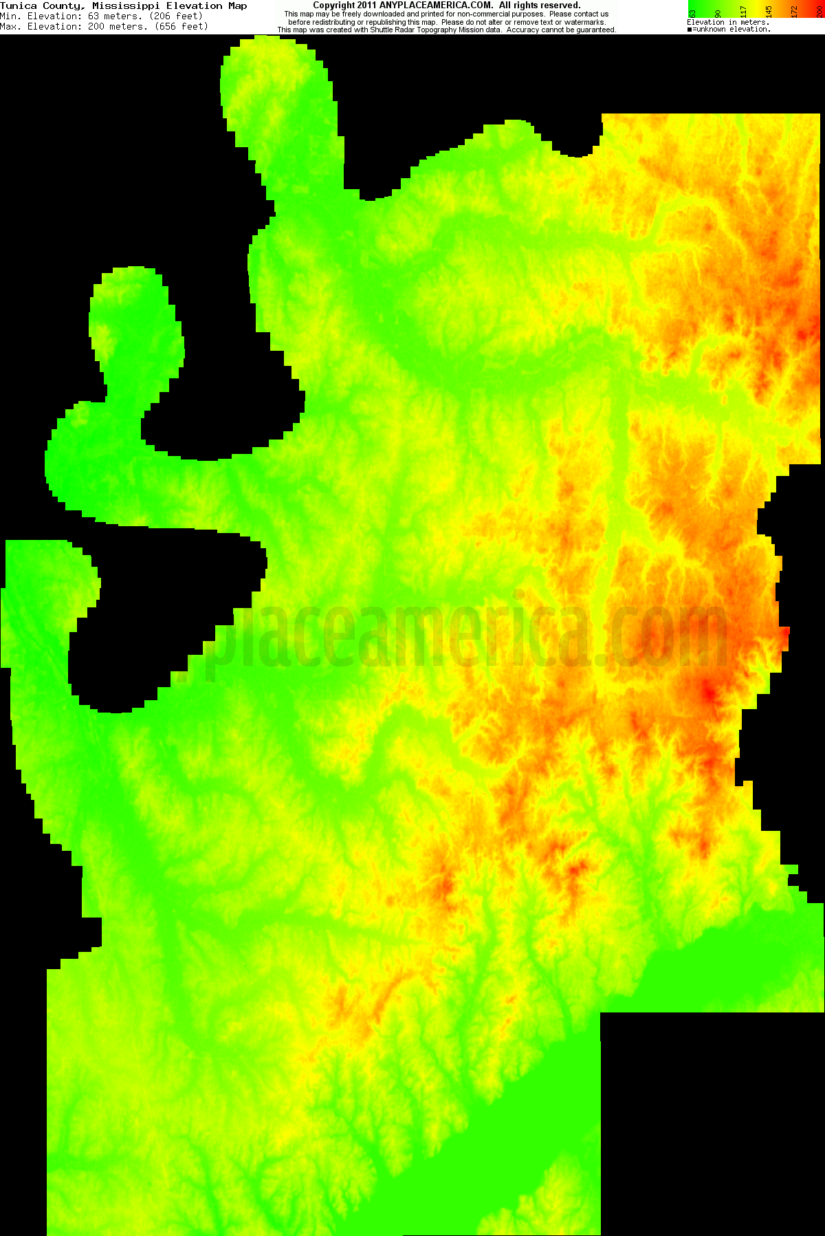 Free Tunica County, Mississippi Topo Maps & Elevations