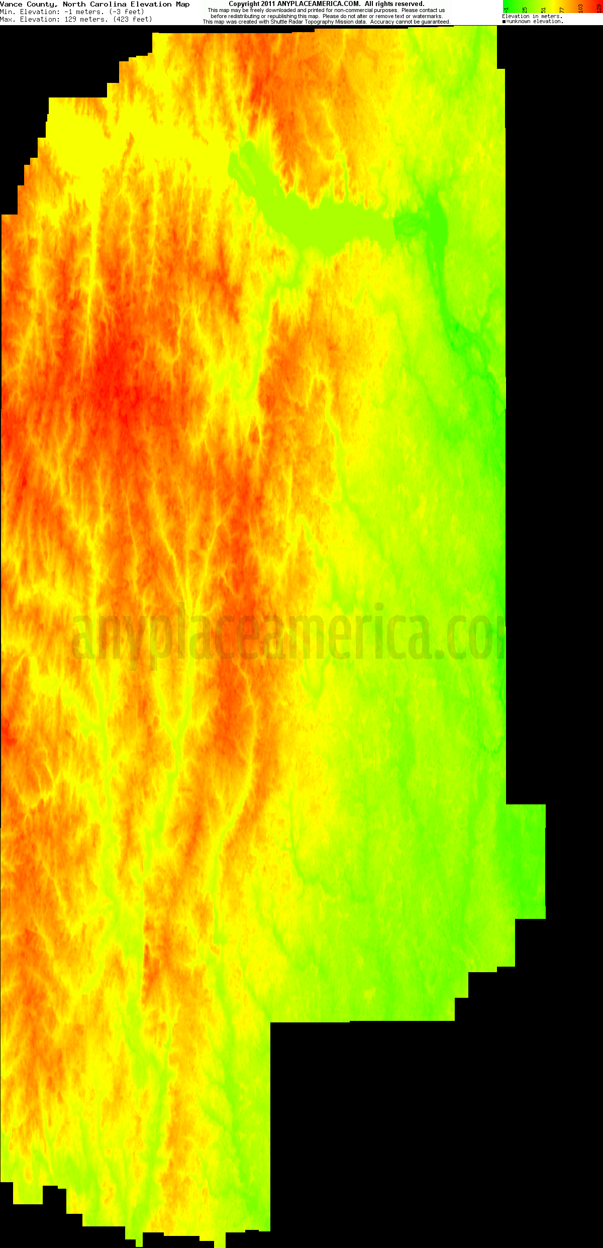 Free Vance County, North Carolina Topo Maps & Elevations