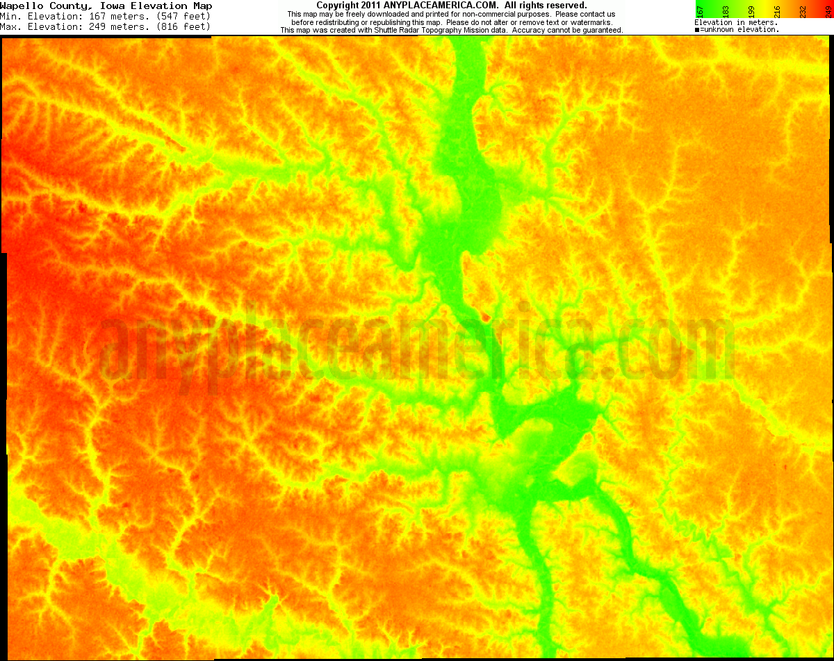 Free Wapello County, Iowa Topo Maps & Elevations