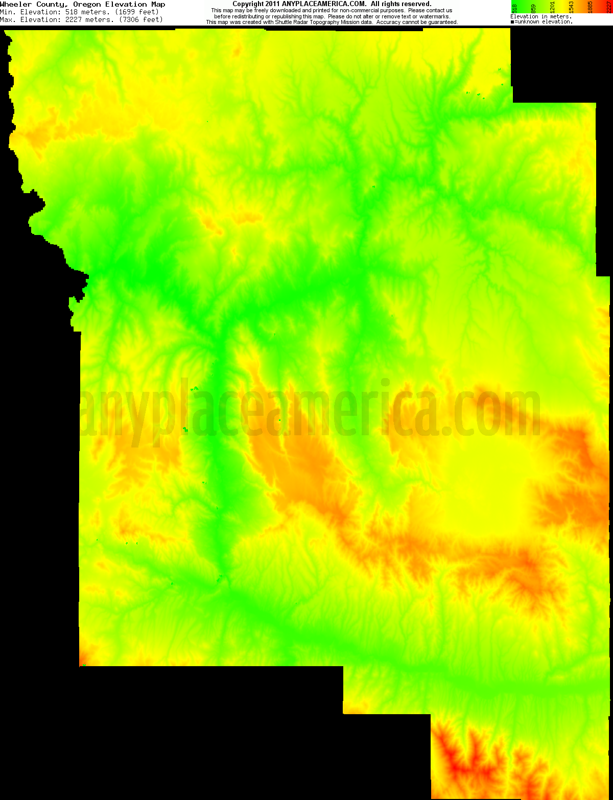 Free Wheeler County, Oregon Topo Maps & Elevations