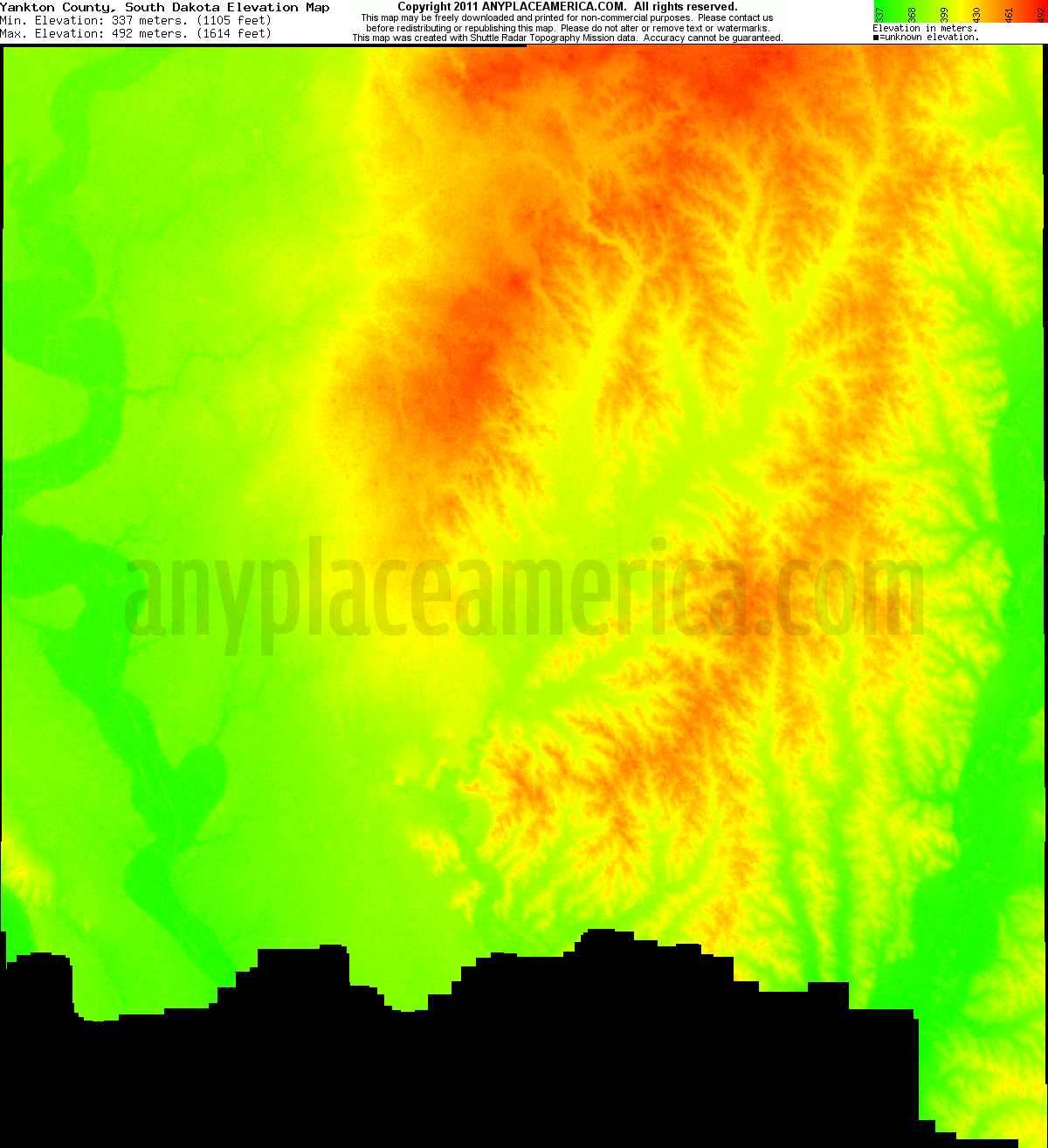 Free Yankton County, South Dakota Topo Maps & Elevations