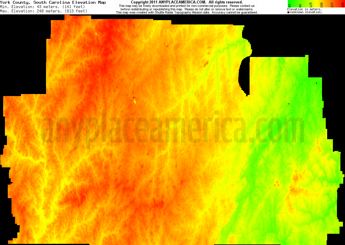 Free York County, South Carolina Topo Maps & Elevations