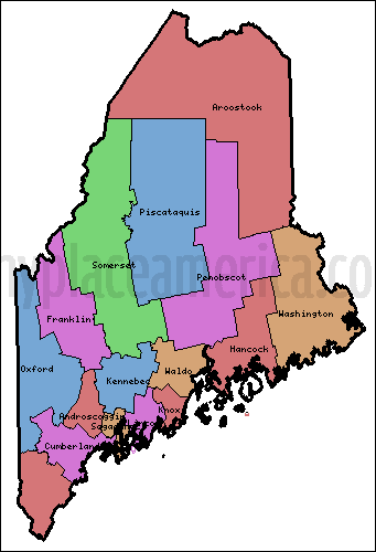 Free Maine Maps - Maine Counties Map 500 