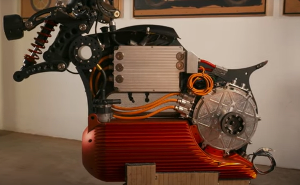 The Curtiss Hades core drivetrain internals. Curtiss Hades electric motorcycle drivetrain