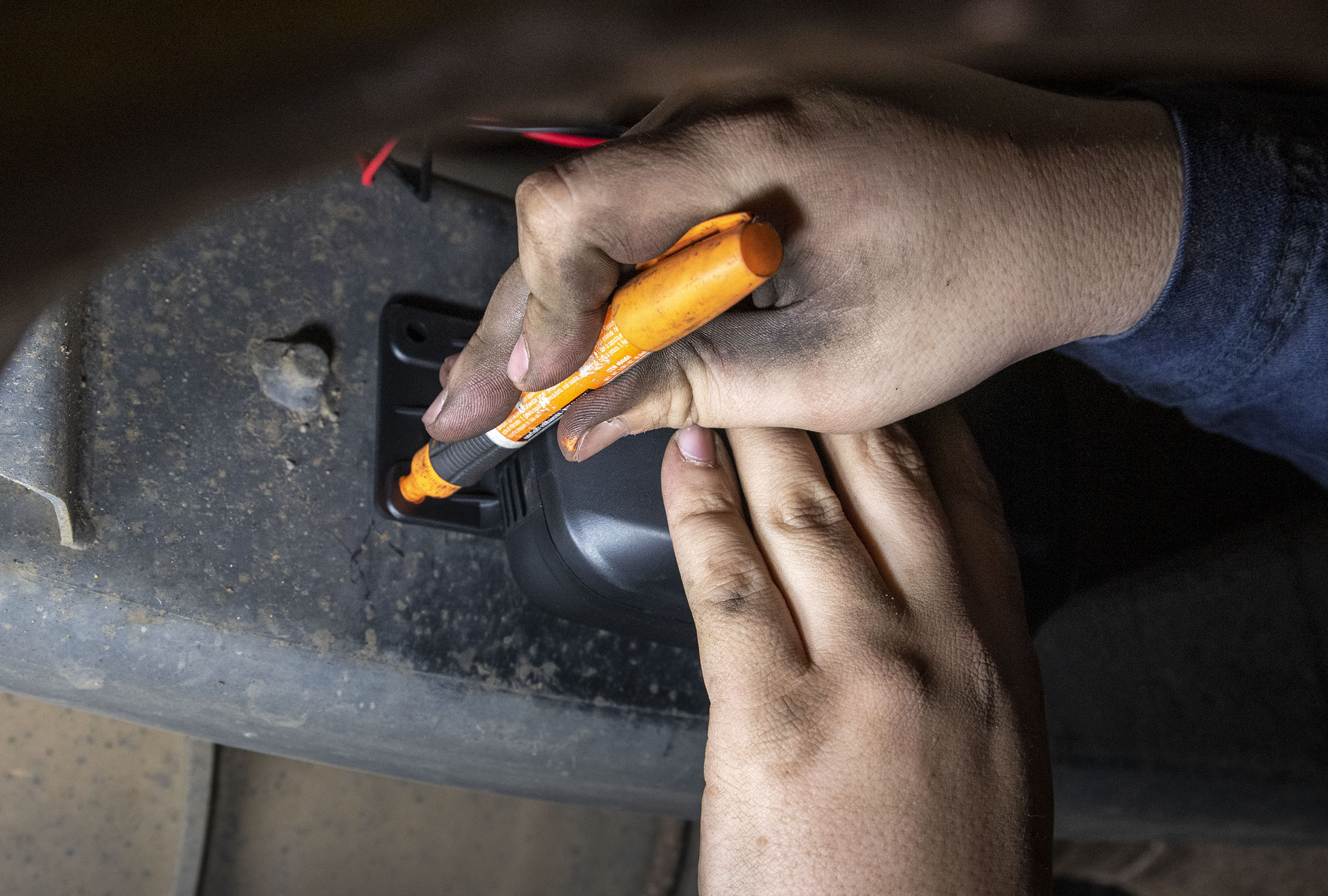 Marking drill holes Marking drill holes