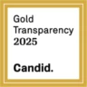 Gold Transparency 2025 badge with the word "Candid" at the bottom, surrounded by a gold border.