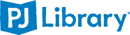 PJ Library logo with blue text and a stylized open book design.