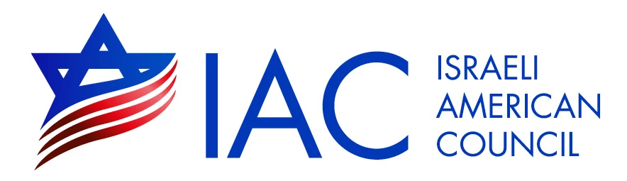 Israeli American Council logo with a blue Star of David and red stripes next to the text "IAC Israeli American Council.