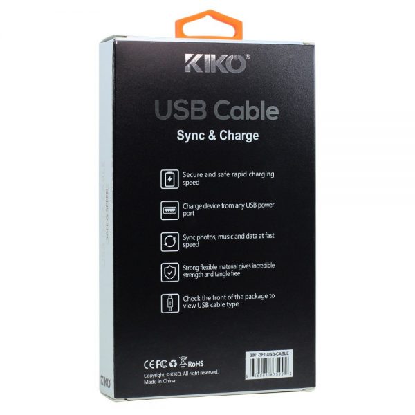 3-in-1 2.1A IOS Lightning / Type C / Micro V8V9 USB Cable 4FT (Silver) - Image 8