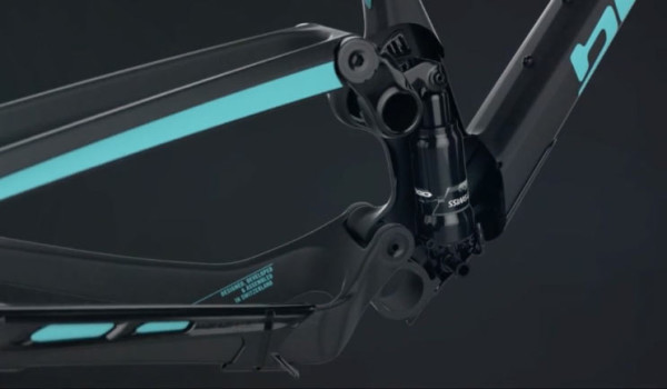 Bold Cycles Linkin Trail full suspension mountain bike with rear shock hidden inside the frame