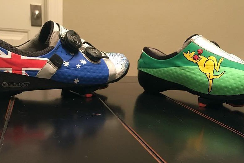 custom painted cycling shoes