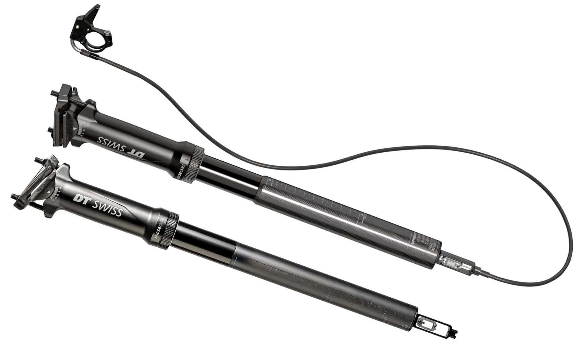 DT Swiss D 232 drops lightweight carbon XC dropper seatpost in 27.2