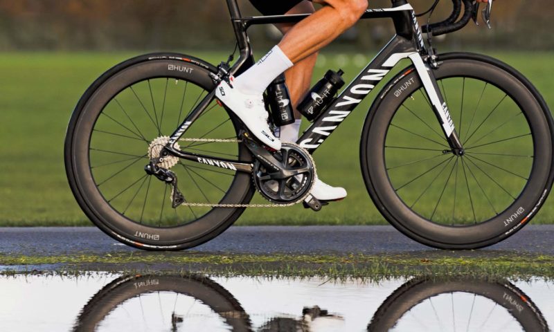 rim brakes with deep carbon road wheels 