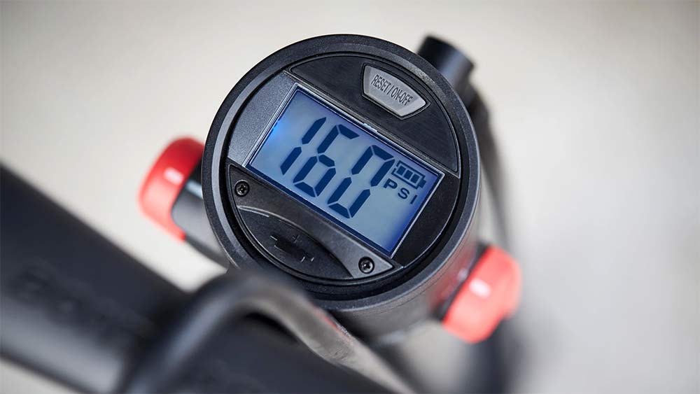 Bontrager TLR Flash Charger Floor Pump goes digital, hides accessories