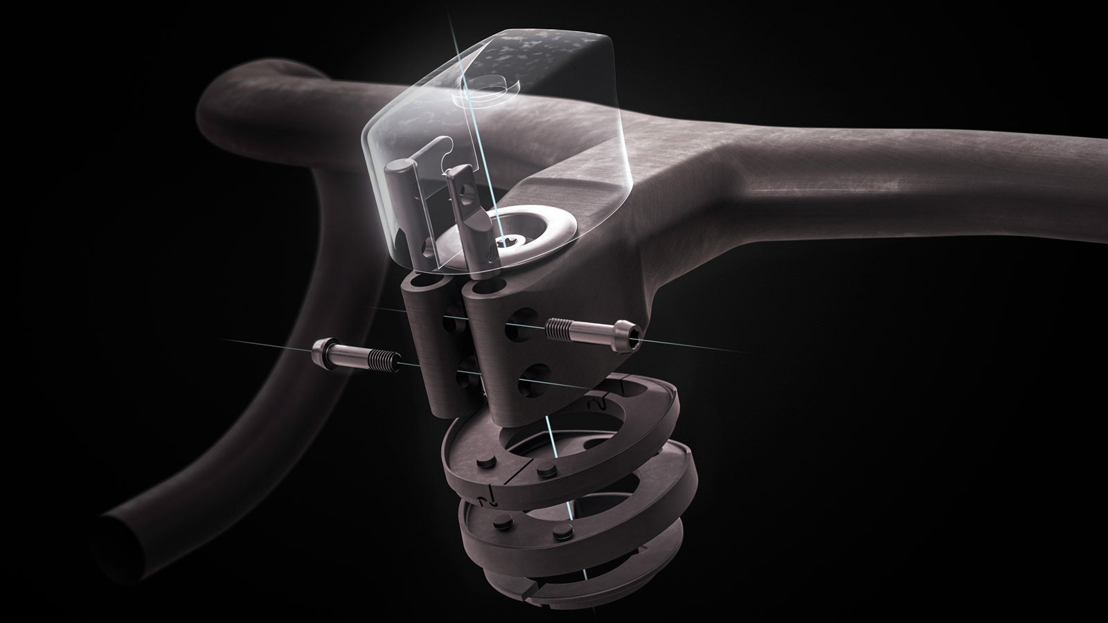 scott syncros integrated headset for carbon steerer tube internally routed cables stealth cockpit