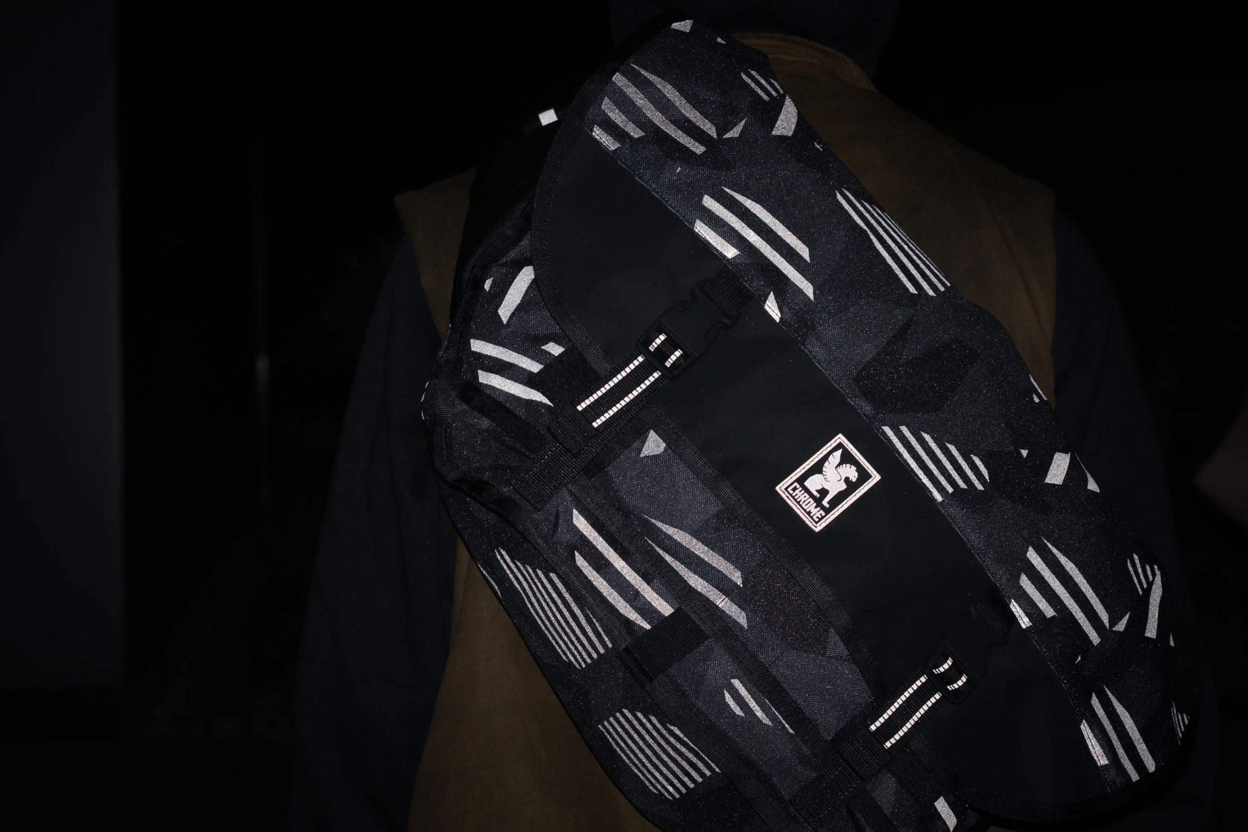 Chrome Swedish Camo bag detail image.