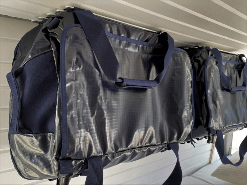 Aspen Frontiers duffel rack turns Patagonia bags into hanging
