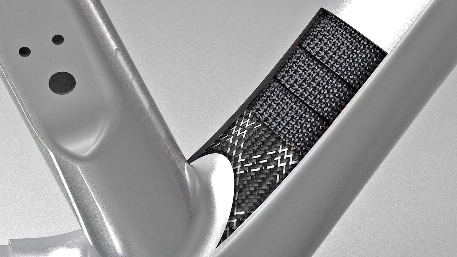 TIME ADHX bio-based-Dyneema carbon all-road gravel bike, x-ray view inside