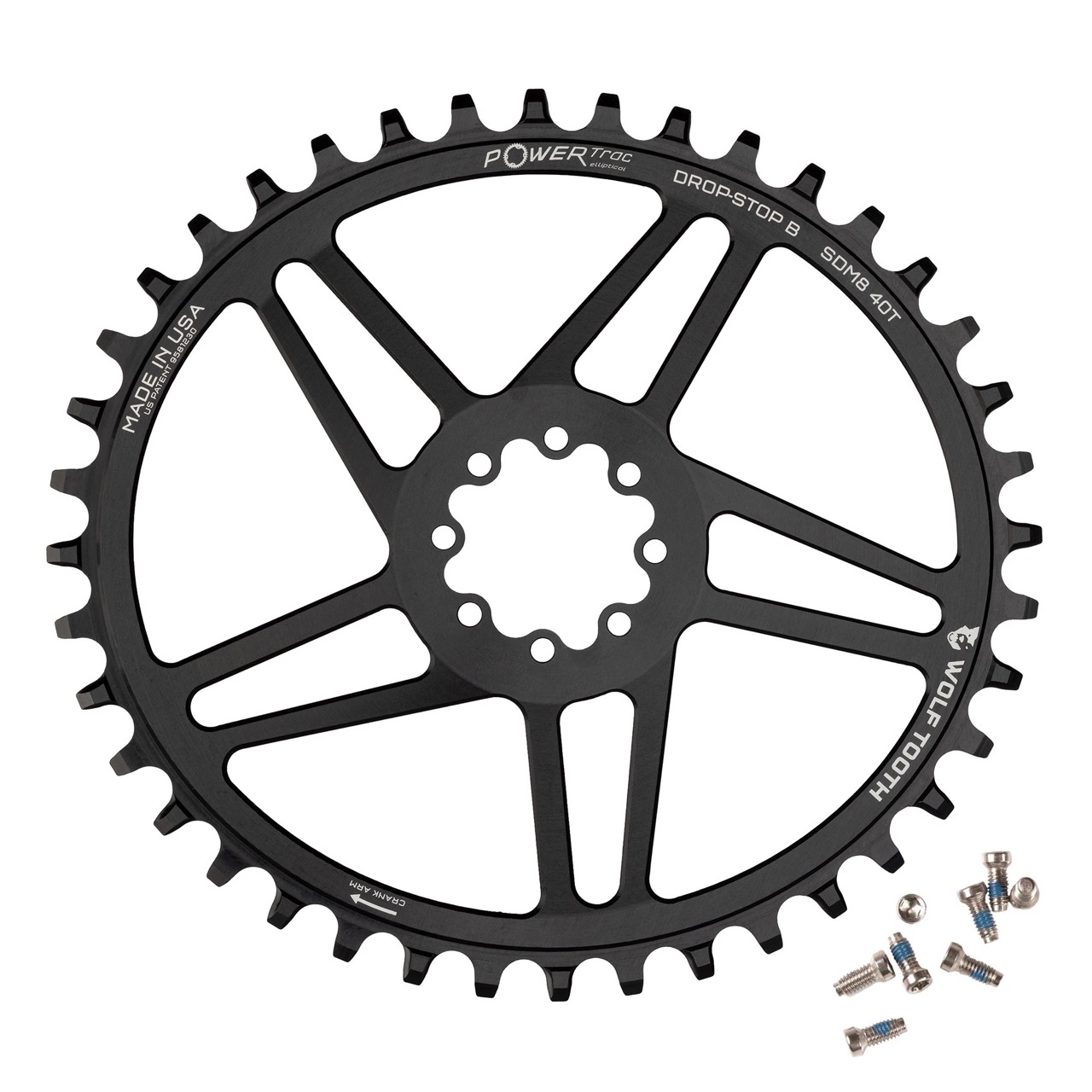 SRAM 8-bolt powertrac elliptical chainring oval