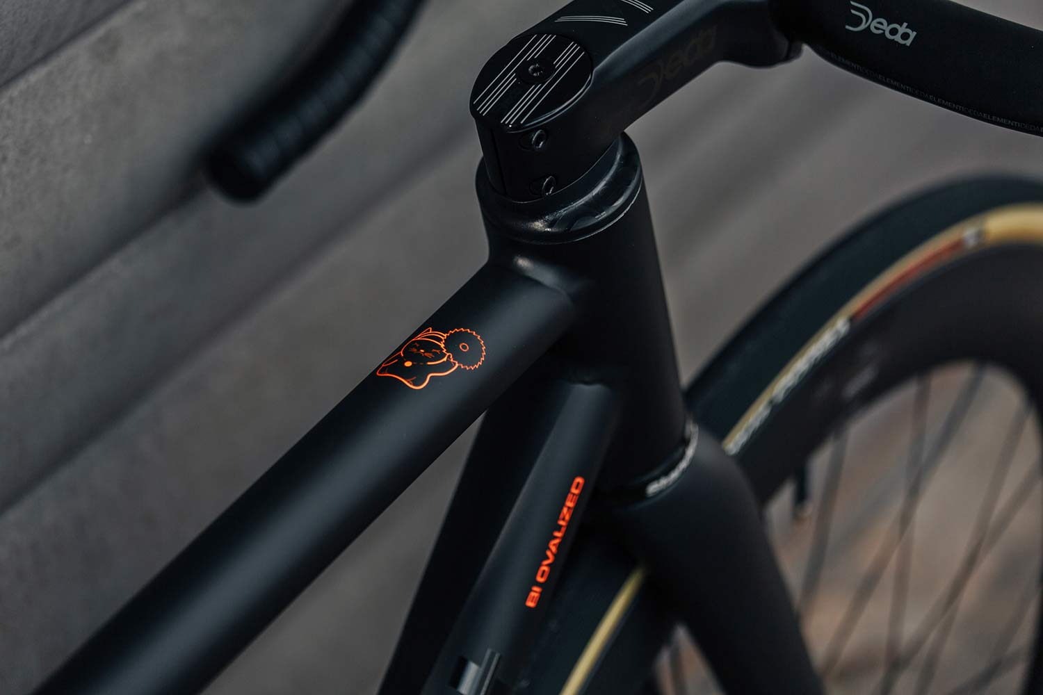 Standert Kreissage RS scandium alloy road bike, photo by Savannah van der Niet, Black detail