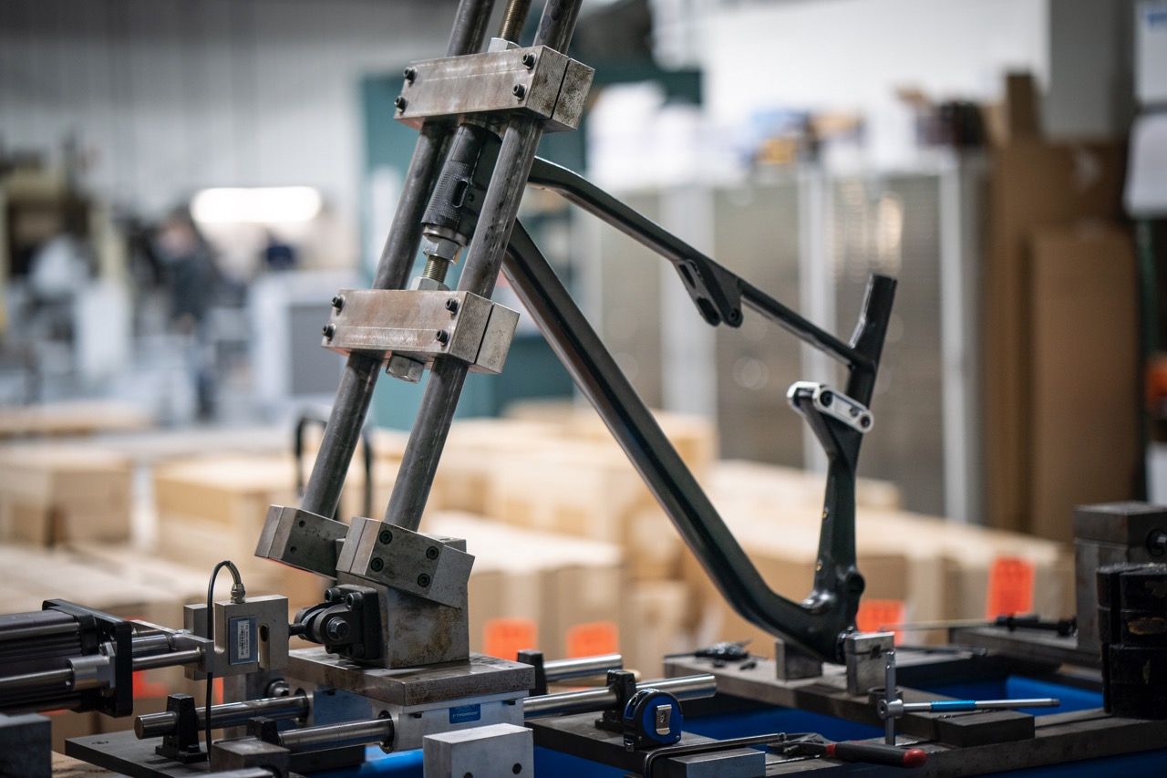 Allied Cycle Works BC40 frame on test jig