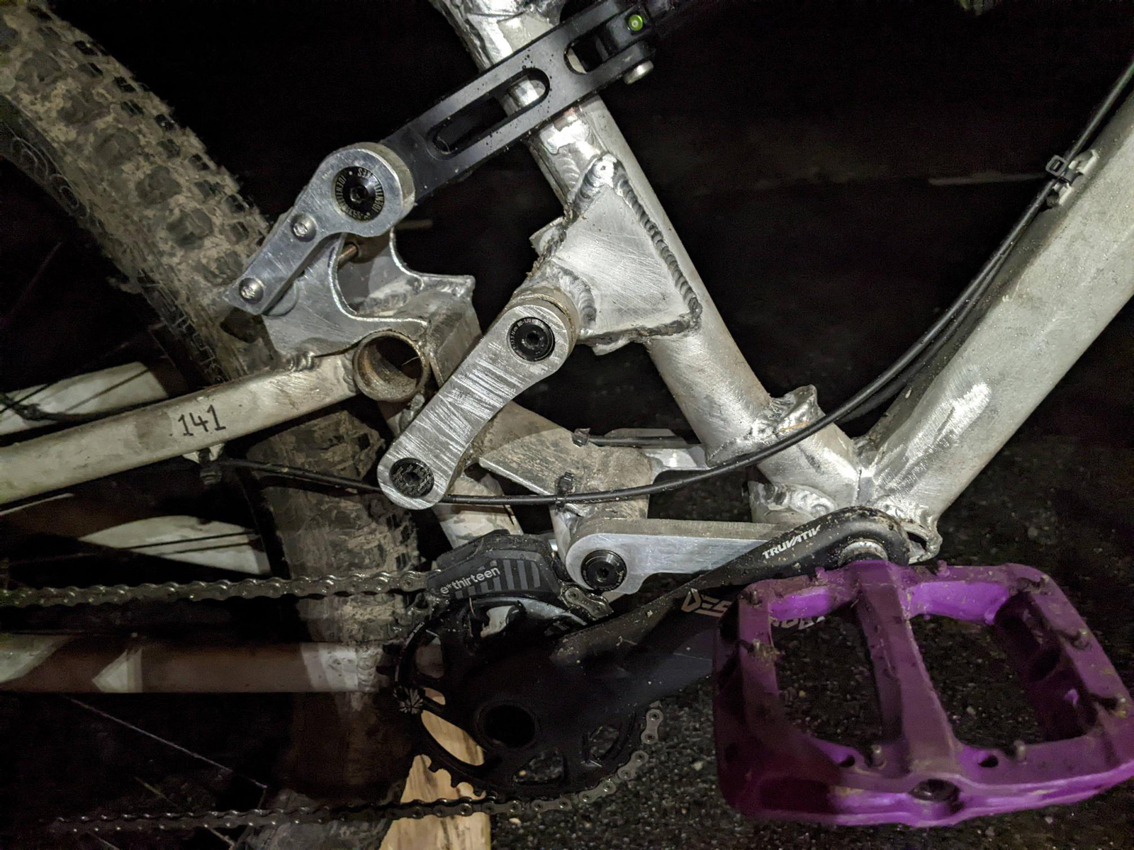 gary ewing original prototype urt rearward pivot linkage close up drive side