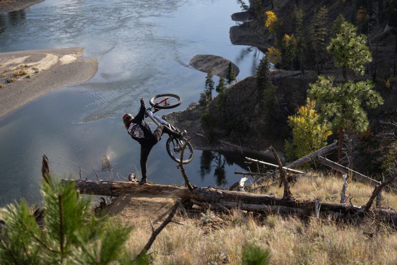 aggy log mtb trick north river graham agassiz first nation riding yt tues downhill mtb