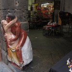Intertwined street art in Naples
