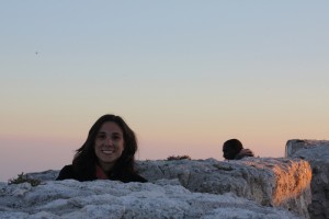 Francesca Trianni and Brandon Gates watch the sunset on Monte Sant'Angelo San Michele. | Photo by Andrea Palatnik.
