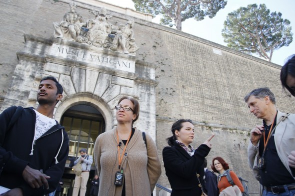 The courtyard of the Vatican Museum.