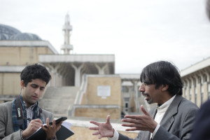 Abdel Latif Chalikandi, a scholar of Islamic studies, spoke to Religio writers during a tour of Italy's largest mosque. Wednesday morning. David Palacio / Religio.