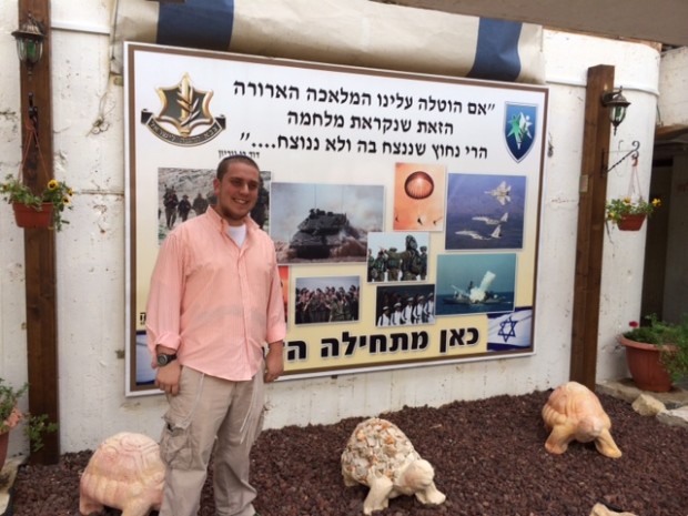 Alex Katz before he is initiated into the Israeli army on March 18th at the Bakum. (Courtesy Alex Katz)