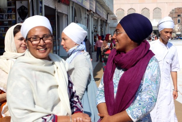 Our guides at the Golden Temple were members of the Miri Piri Academy for Sikh students,  Armristar. Photo by Alice Guilhamon